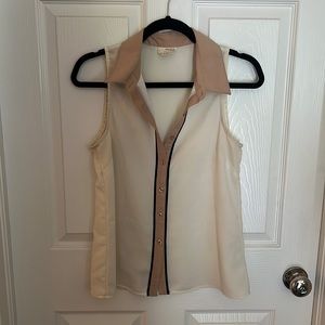 Neutral toned Collared tank top, women’s small